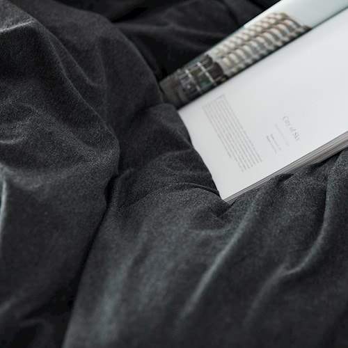 Cotton Pure™ Preto Black Jersey Cotton Quilt Cover