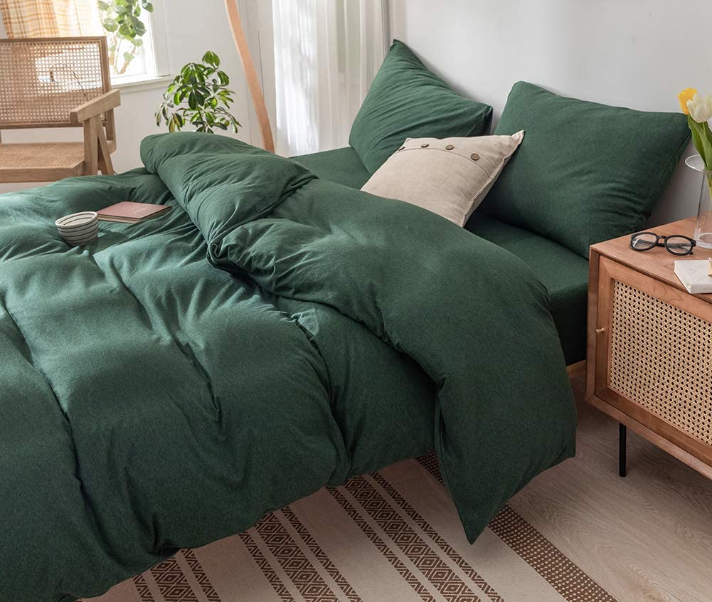 Cotton Pure™ Verde Green Jersey Cotton Quilt Cover