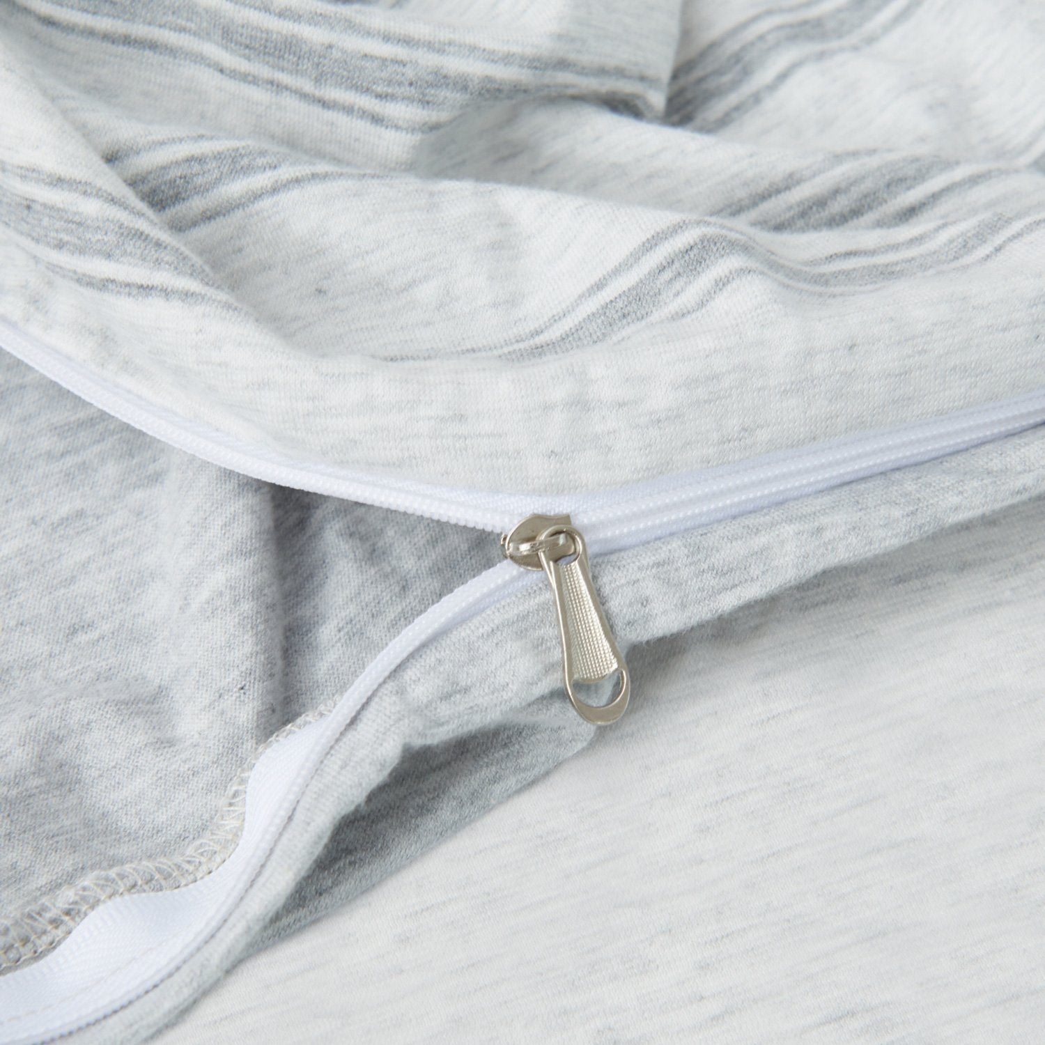 Cotton Pure™ Menatee Grey Stripe Jersey Cotton Quilt Cover