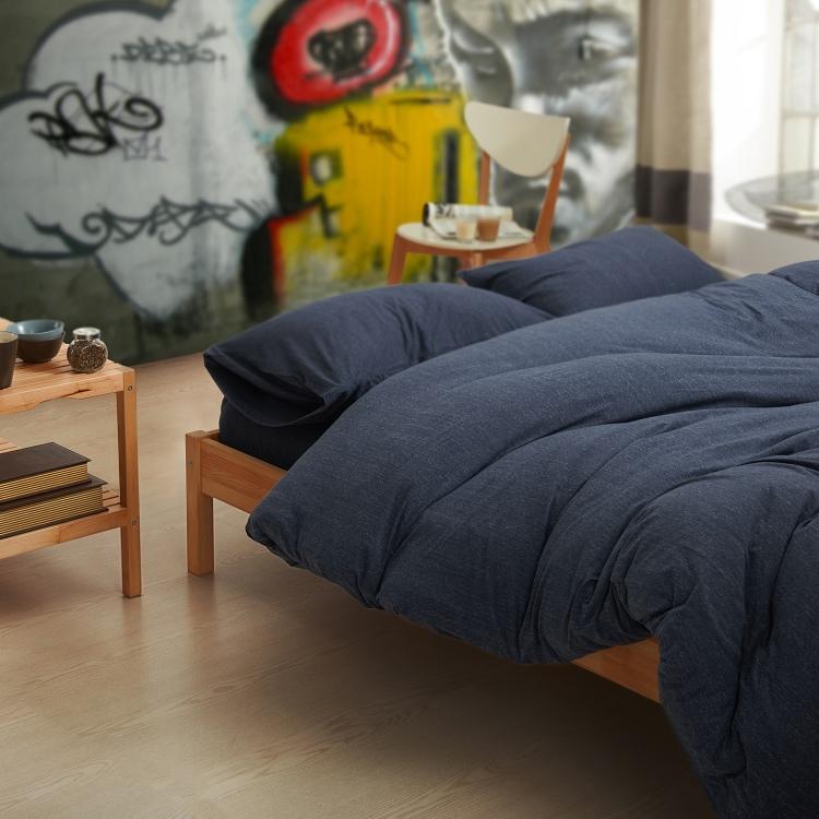 Cotton Pure™ Prussian Blue Jersey Cotton Quilt Cover