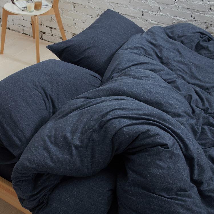 Cotton Pure™ Prussian Blue Jersey Cotton Quilt Cover