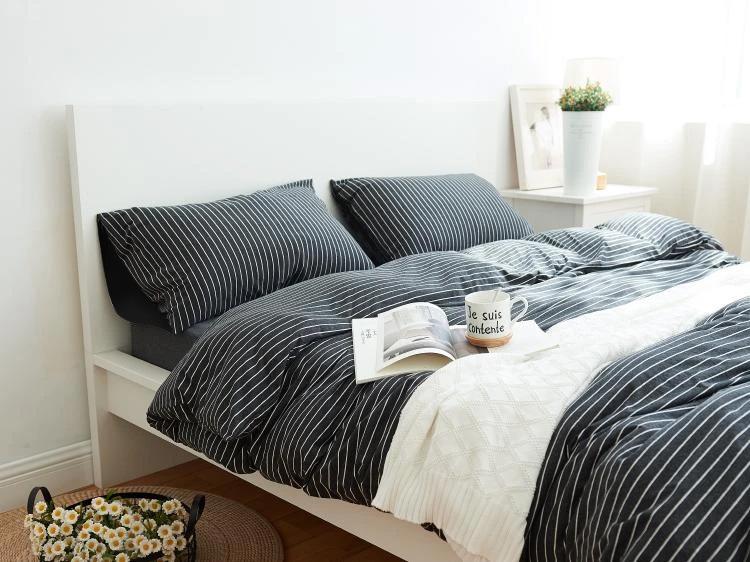 Cotton Pure™ Classic Black Stripe Jersey Cotton Quilt Cover